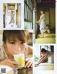 A collage of photos of a young girl drinking a glass of milk.